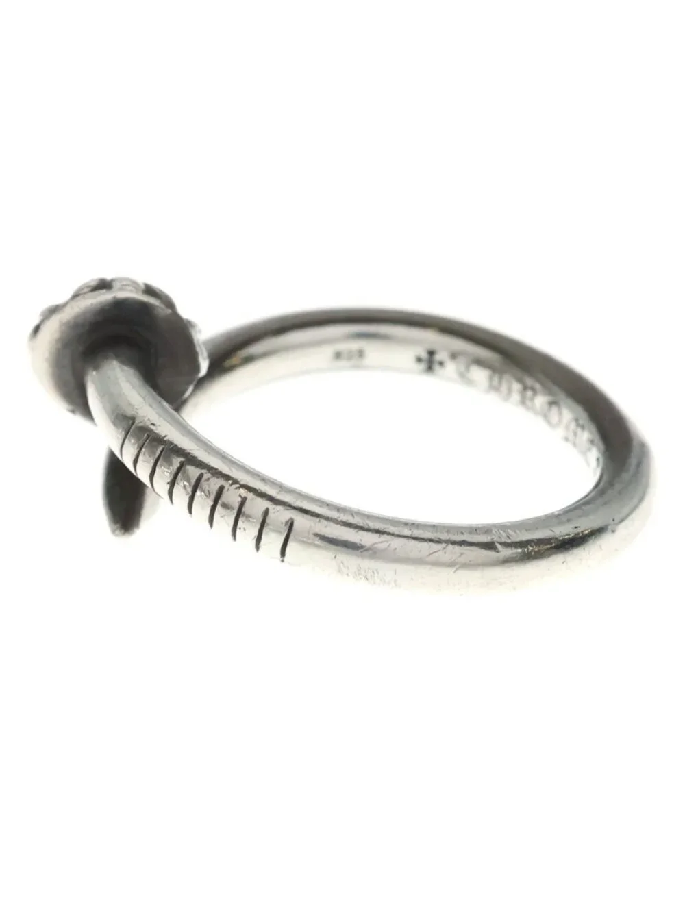 Chrome Hearts Nail Crsball Cross Ball Ring Silver